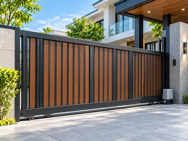 Pagar custom sliding otomatis minimalis untuk rumah modern - Faming Teknik